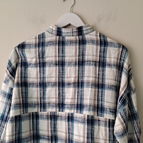 Adriano Goldschmied Smith Plaid Flannel Button Down Shirt Jacket Shacket Size S - Picture 6 of 10
